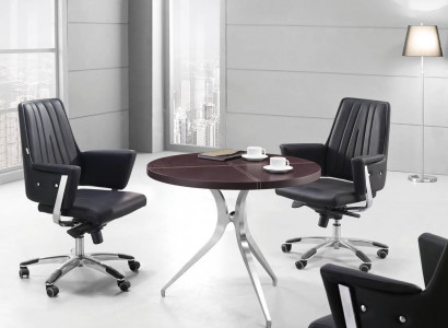 Office furnishing 4-piece set round table waiting room armchair 3x chair